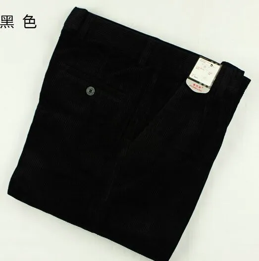 Men's Plus Size High Waist Fine Corduroy Dress Pants