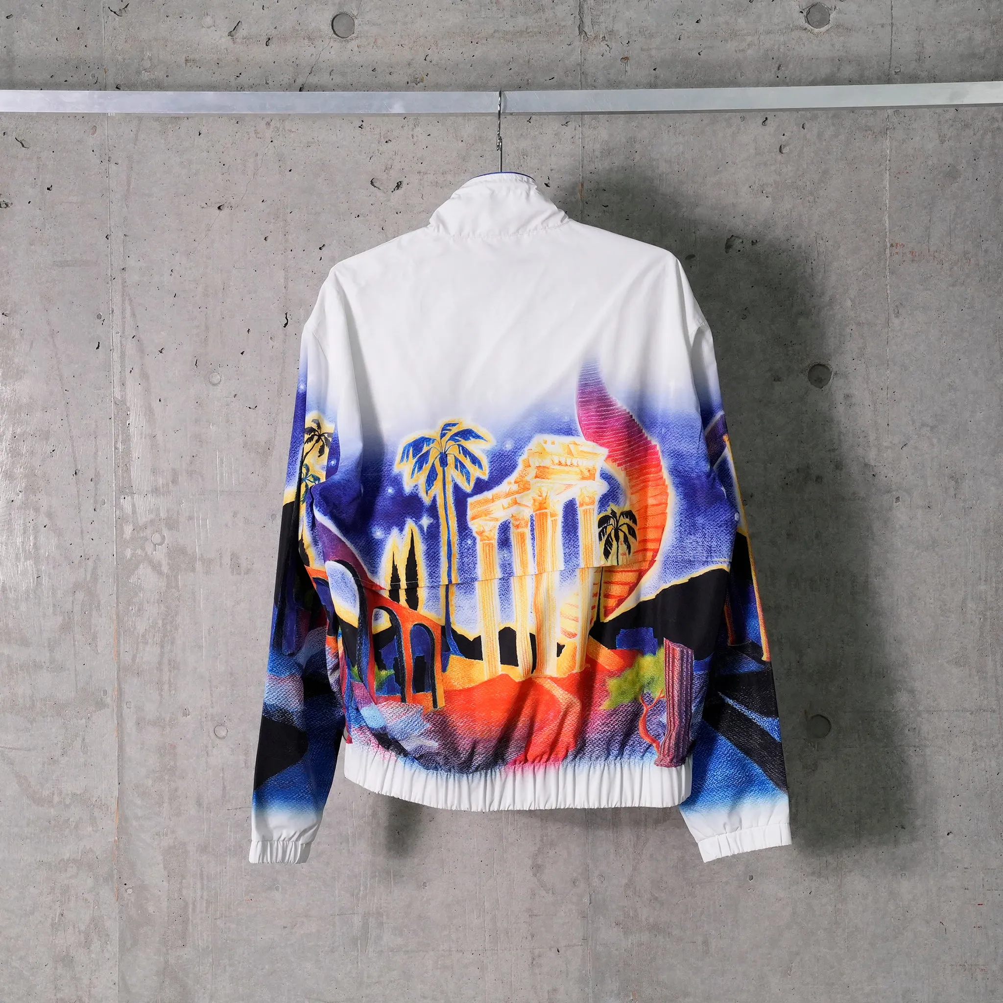 MENS PRINTED WINDBREAKER JACKET / CSB675:MIDNIGHT ACROPOLIS