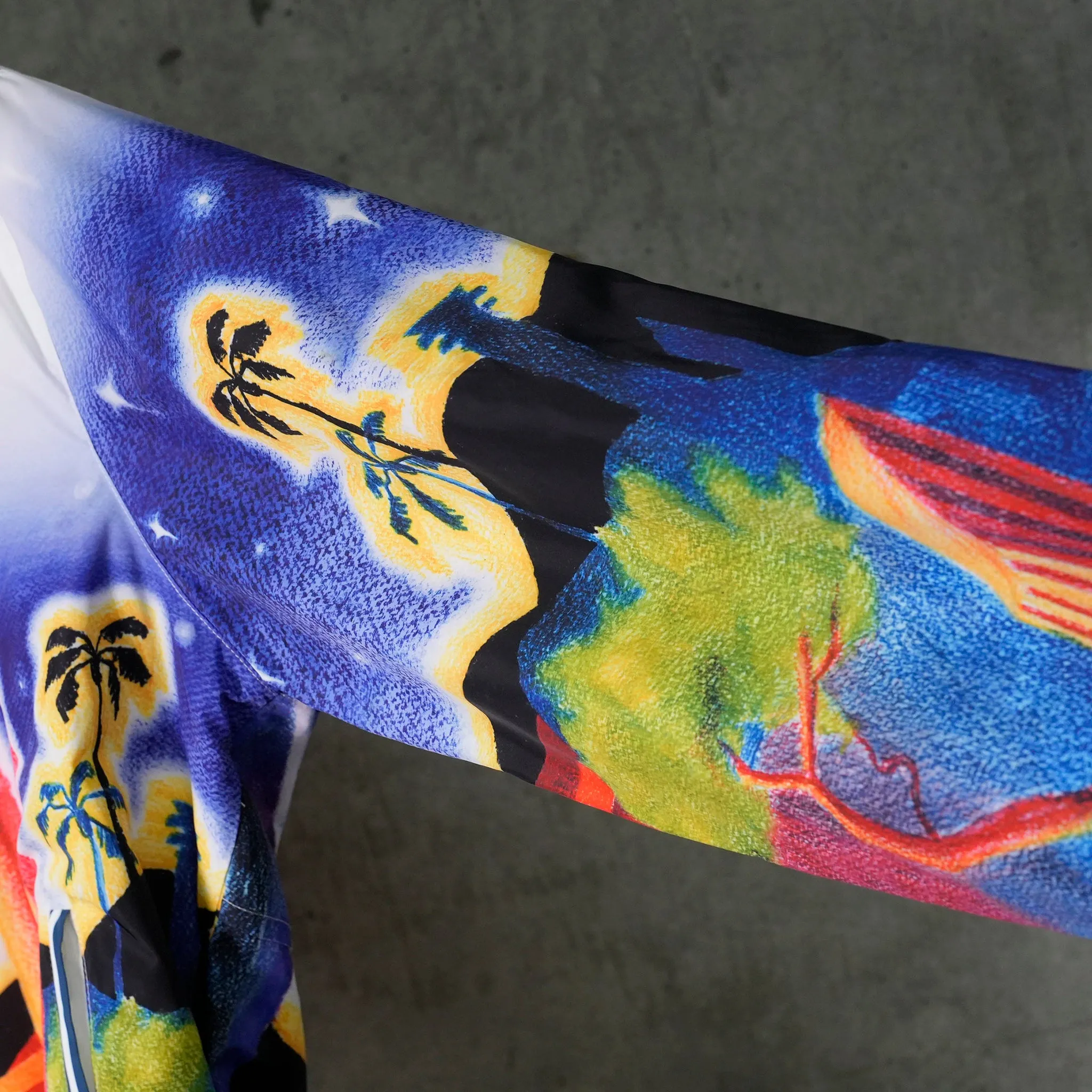 MENS PRINTED WINDBREAKER JACKET / CSB675:MIDNIGHT ACROPOLIS