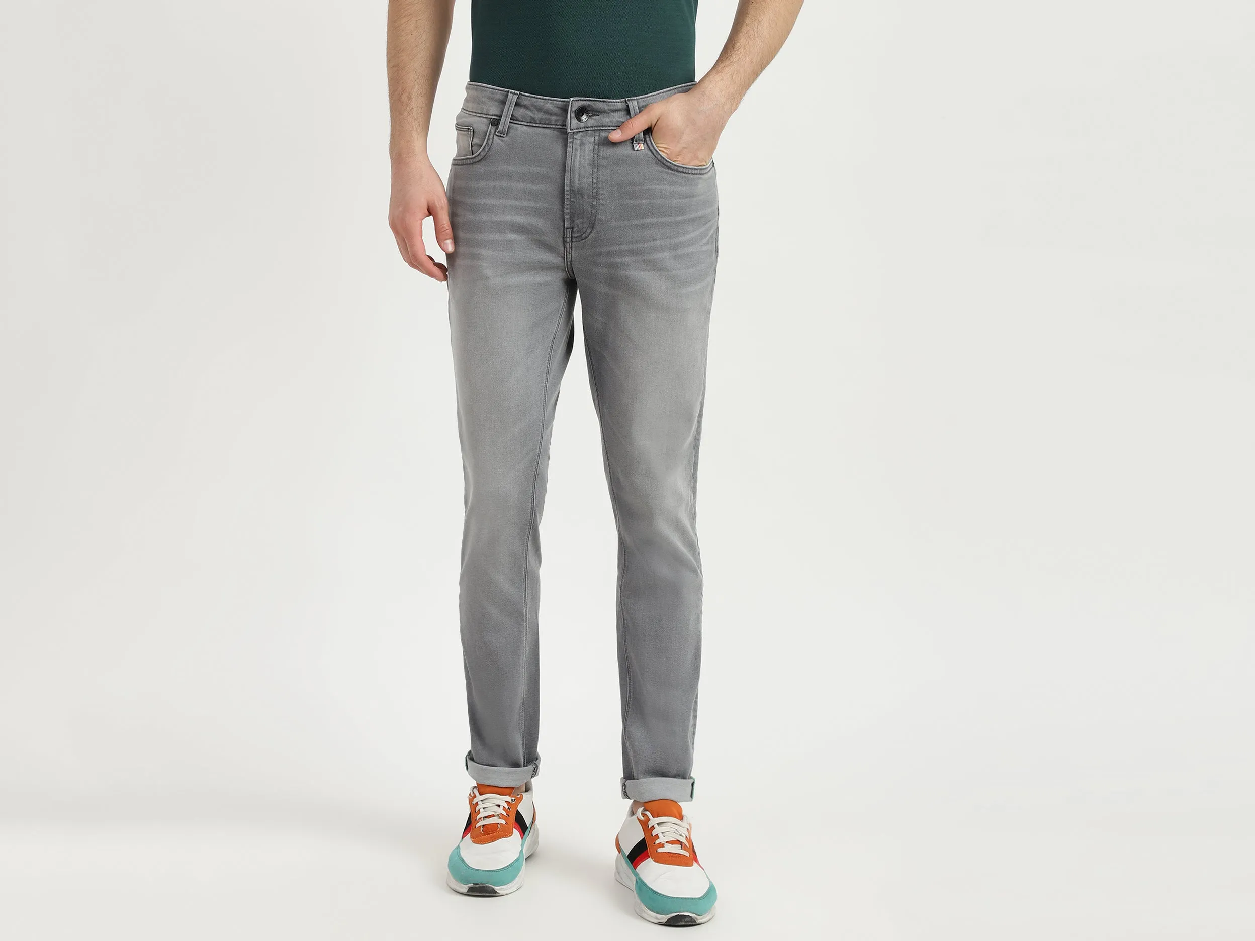 Mens Skinny Fit Solid Jeans