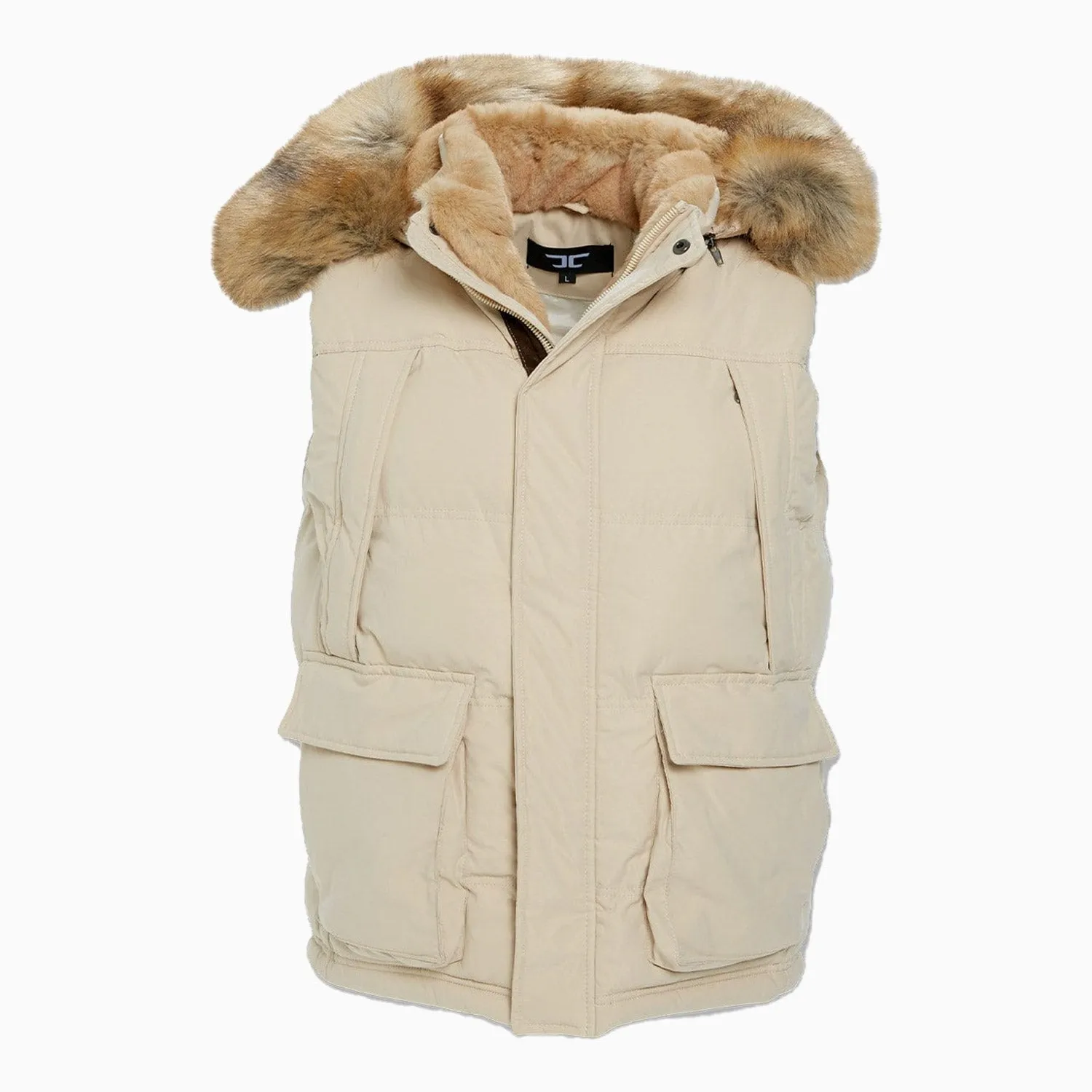 Men's Yukon Fur Lined Hooded Puffer Vest