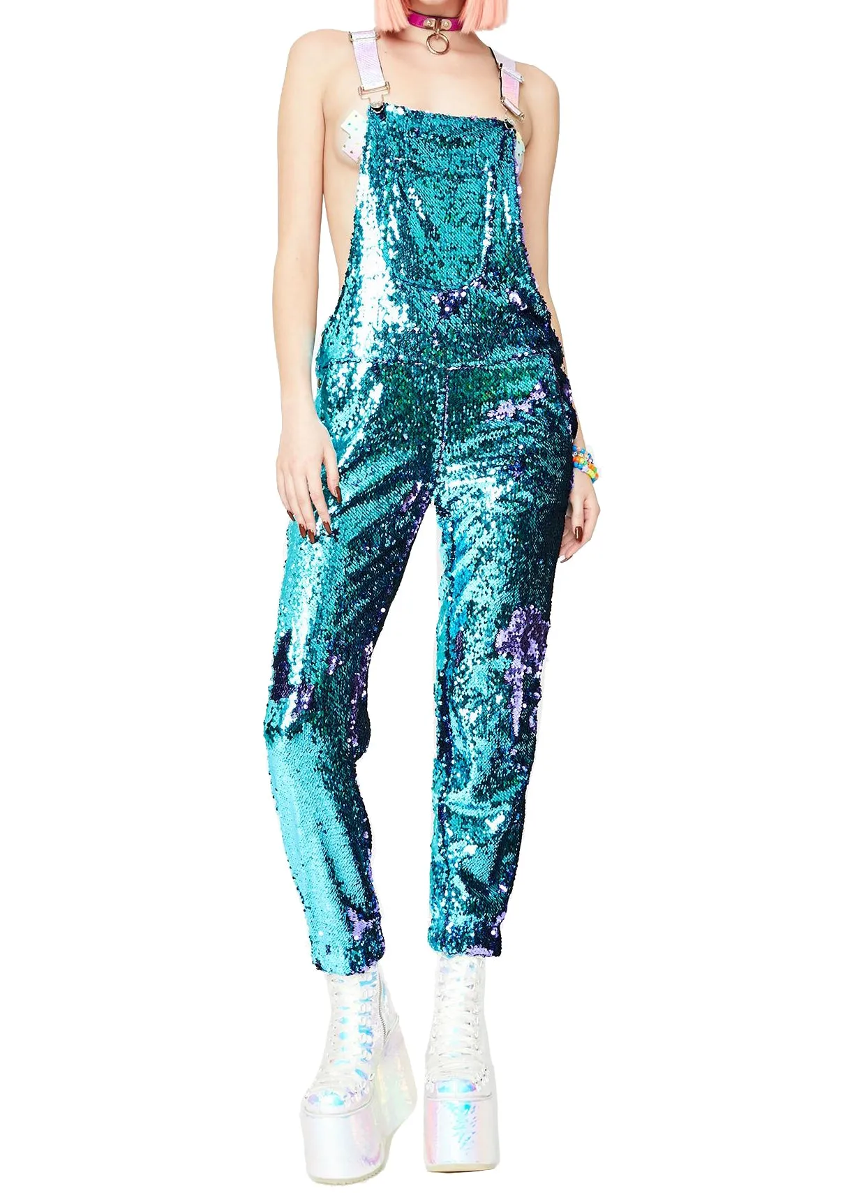 Mermaid Mystic Jogger Sequin Overalls