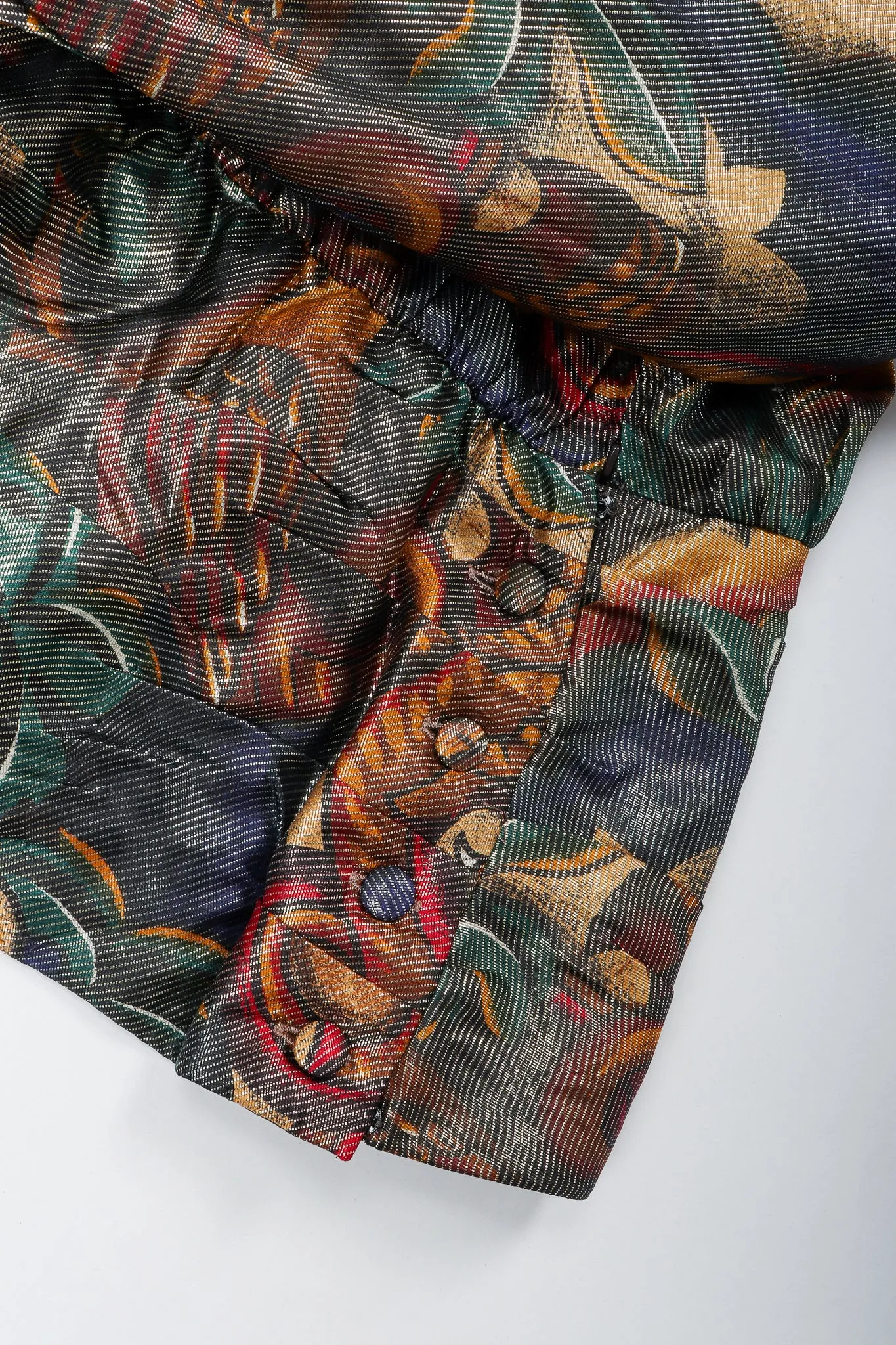 Metallic Lamé Dragon Peplum Top