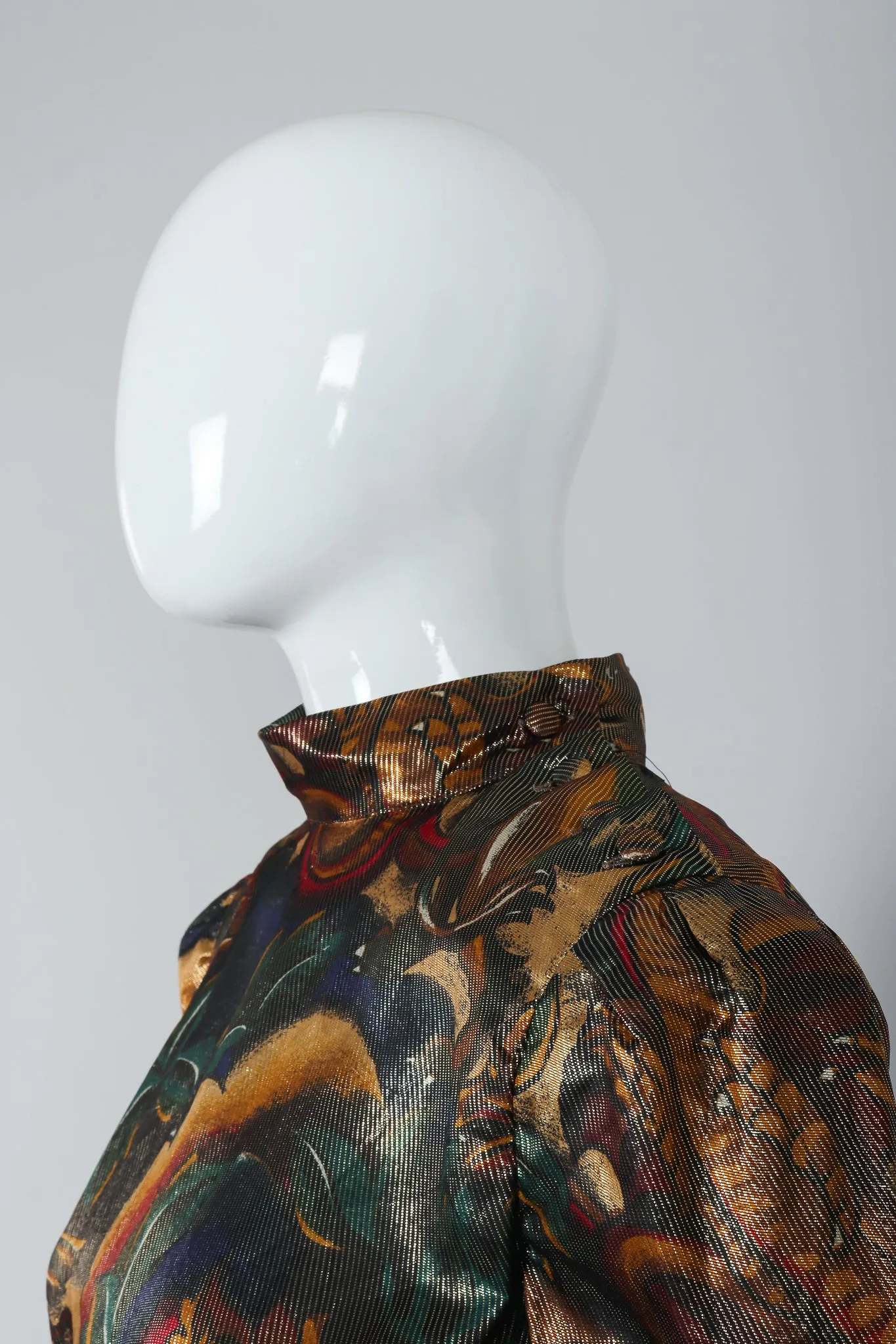 Metallic Lamé Dragon Peplum Top