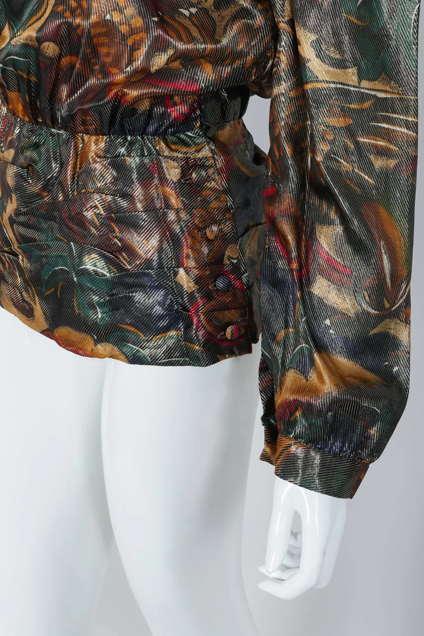 Metallic Lamé Dragon Peplum Top