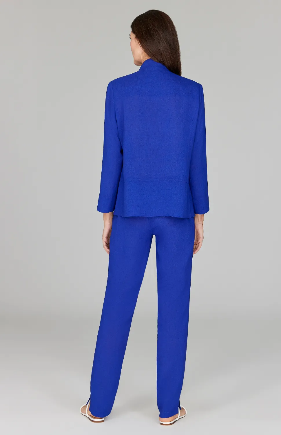 Microlinen Essential Narrow Leg Pant w/Flat Front, Back Elastic, & Slimmest Fit