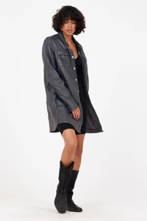 Miha RF Leather Jacket - Anthra Gray
