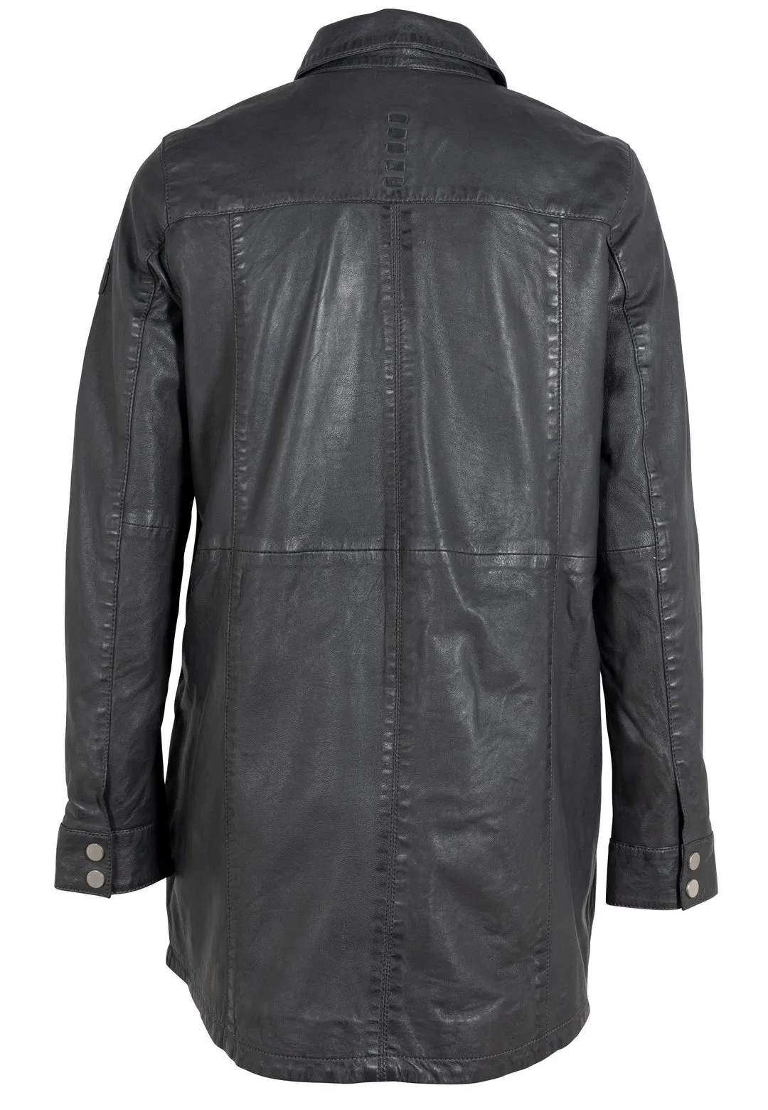 Miha RF Leather Jacket - Anthra Gray