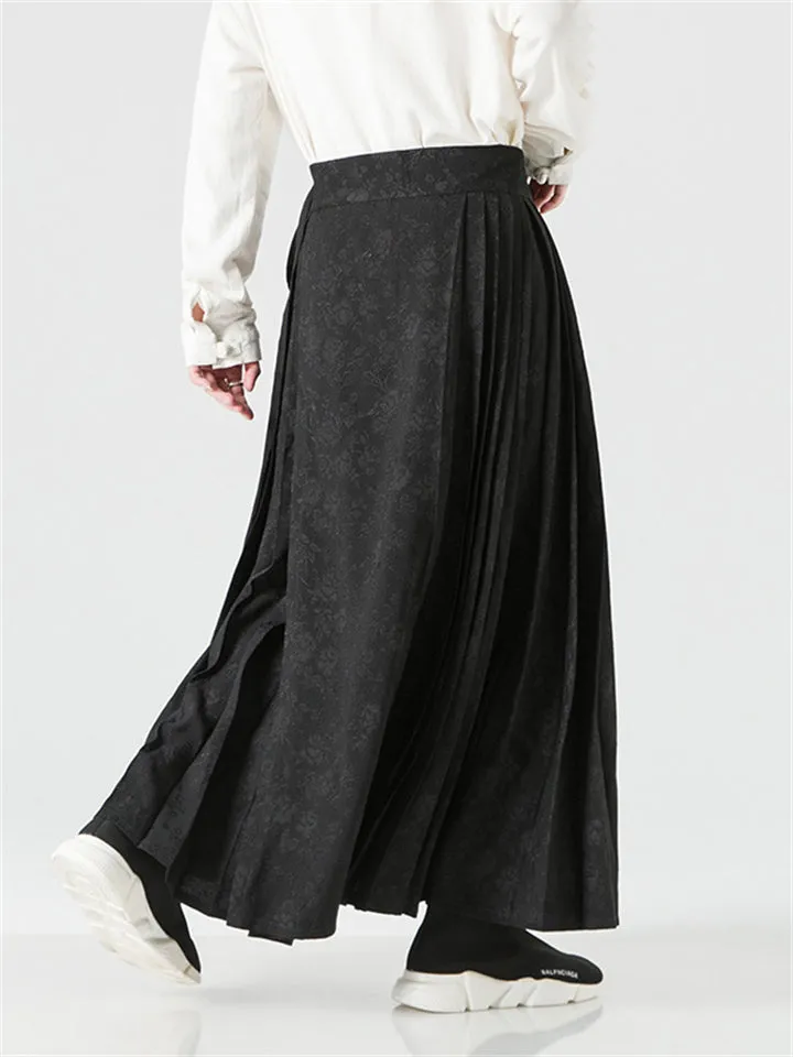 Ming Dynasty Vintage Pleated Lace Up Men's Mamianqun