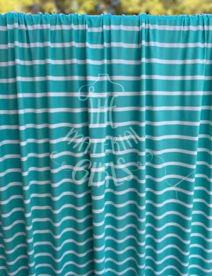 Mint Stripe Brushed Polyester Spandex