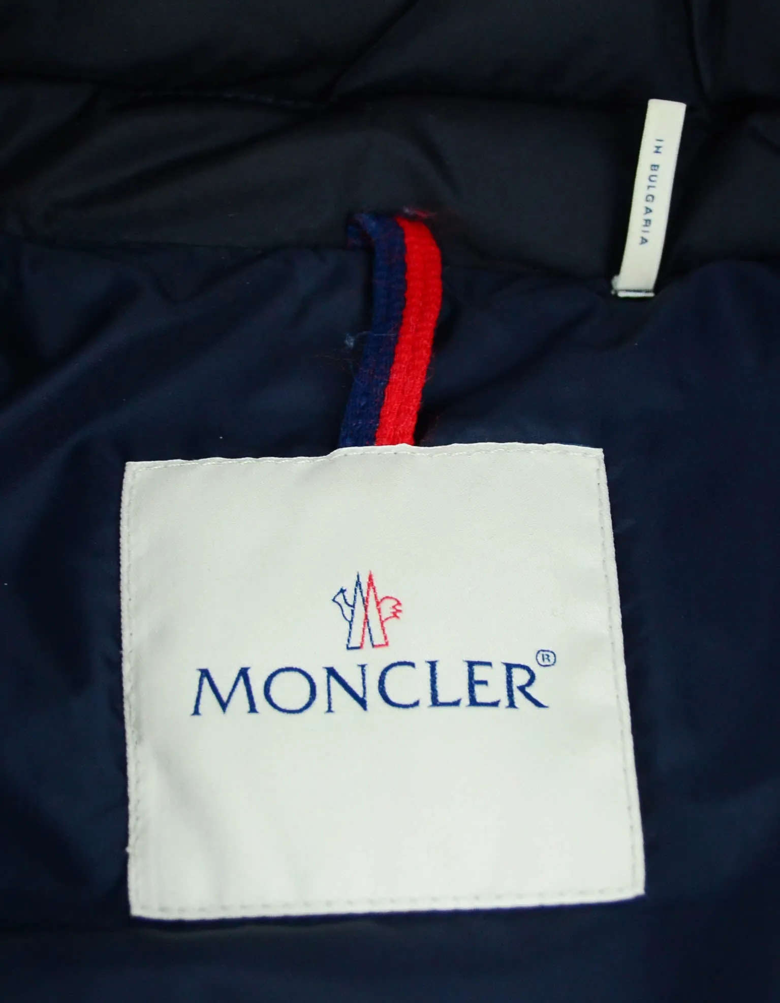 Moncler Navy Herisse Down Puffer Coat w/ Knit Inserts sz 00/ XXS