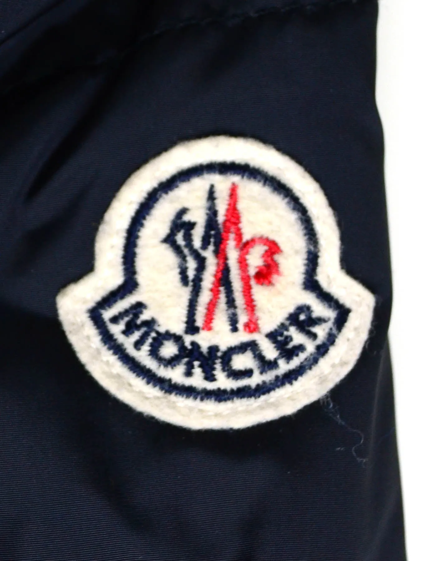 Moncler Navy Herisse Down Puffer Coat w/ Knit Inserts sz 00/ XXS