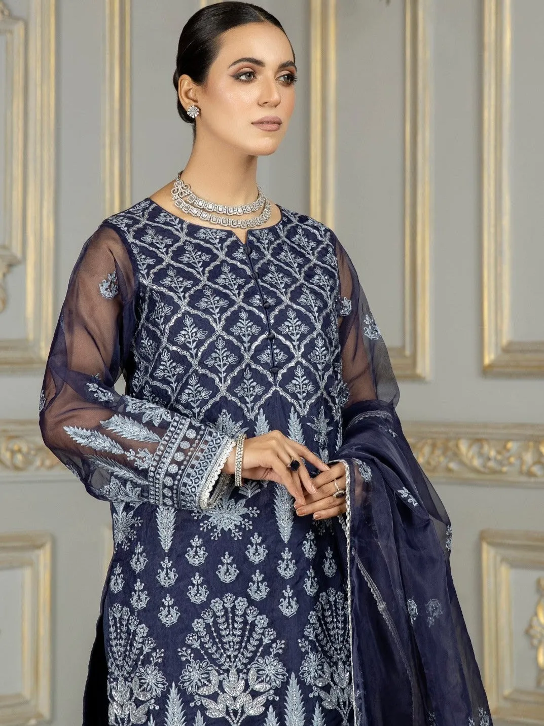 MOP-10 EMBROIDERED ORGANZA 2 PCS