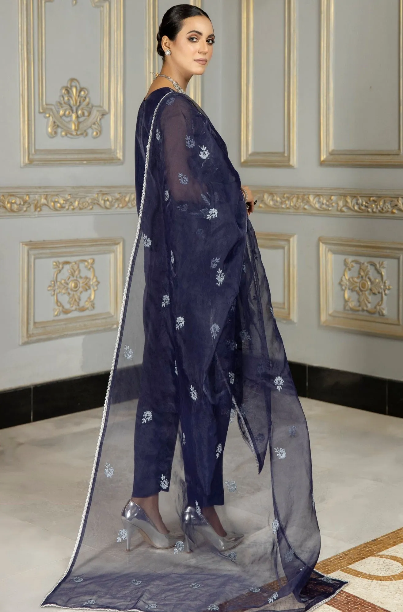 MOP-10 EMBROIDERED ORGANZA 2 PCS