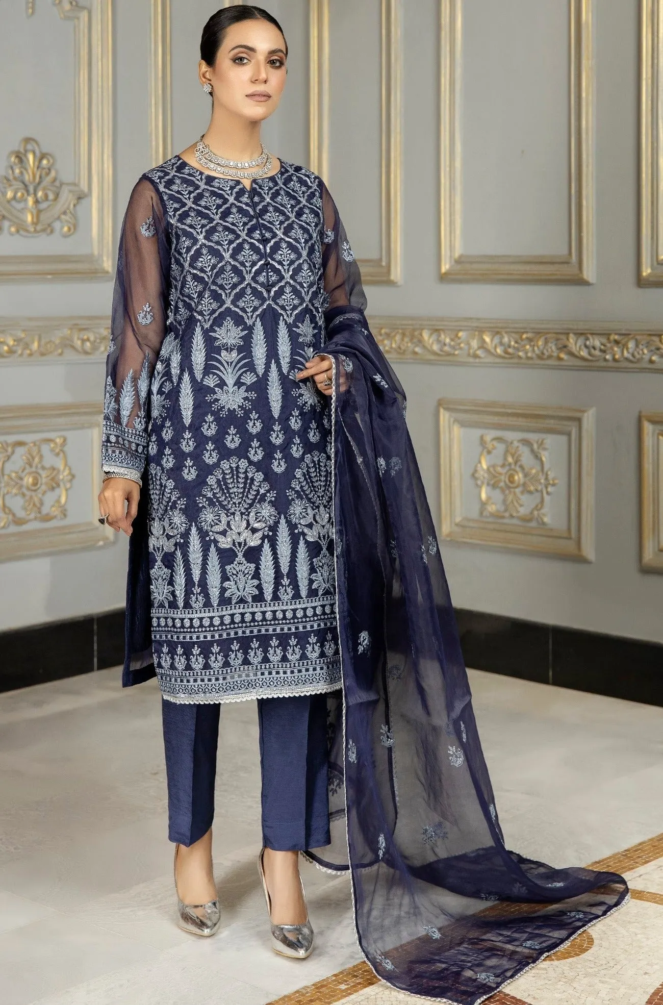 MOP-10 EMBROIDERED ORGANZA 2 PCS