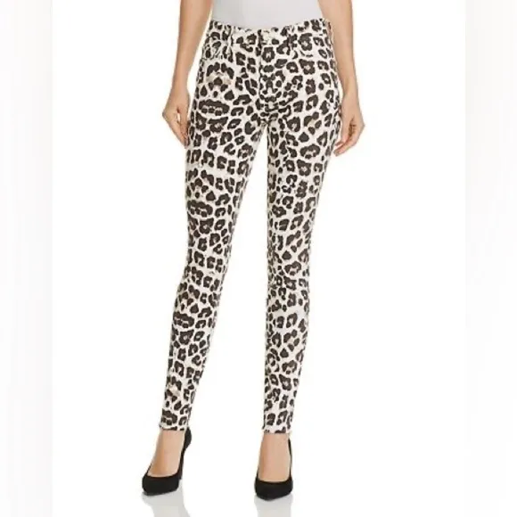 MOTHER High-Waist Looker Ankle Fray Leopard Skinny Jeans in Touch of Tiger 24