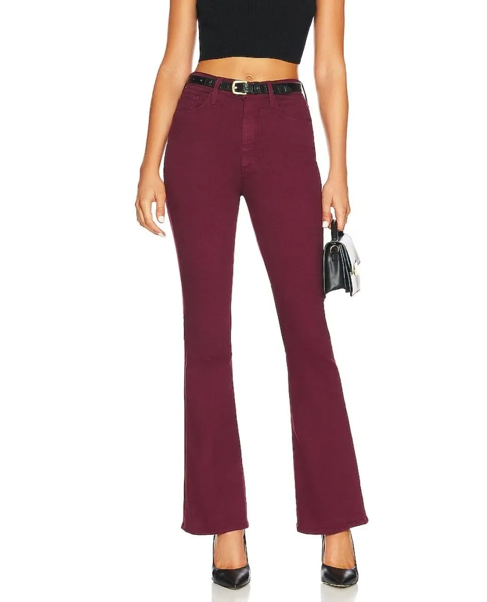Mother Jeans Rider Skimp Flare in Burgundy