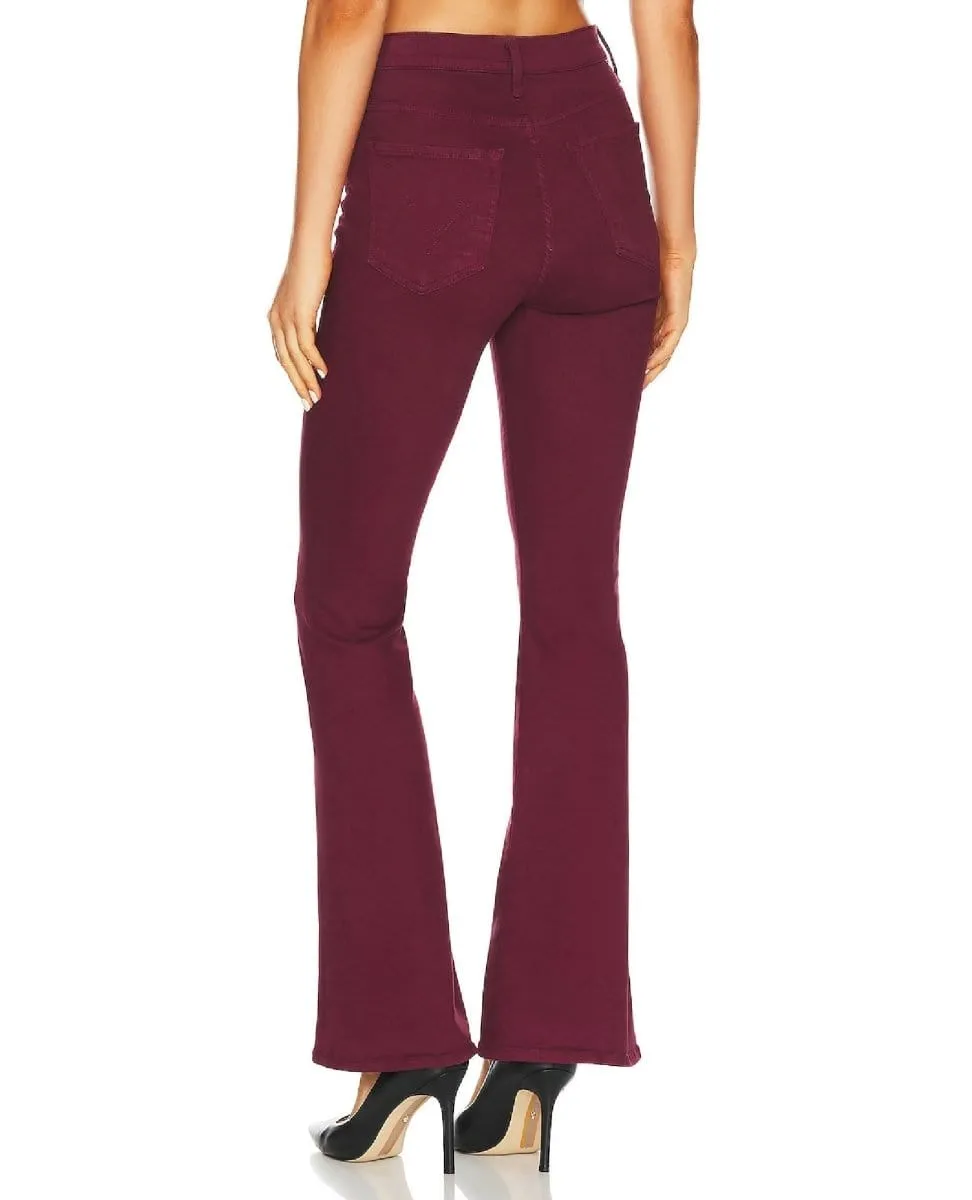 Mother Jeans Rider Skimp Flare in Burgundy