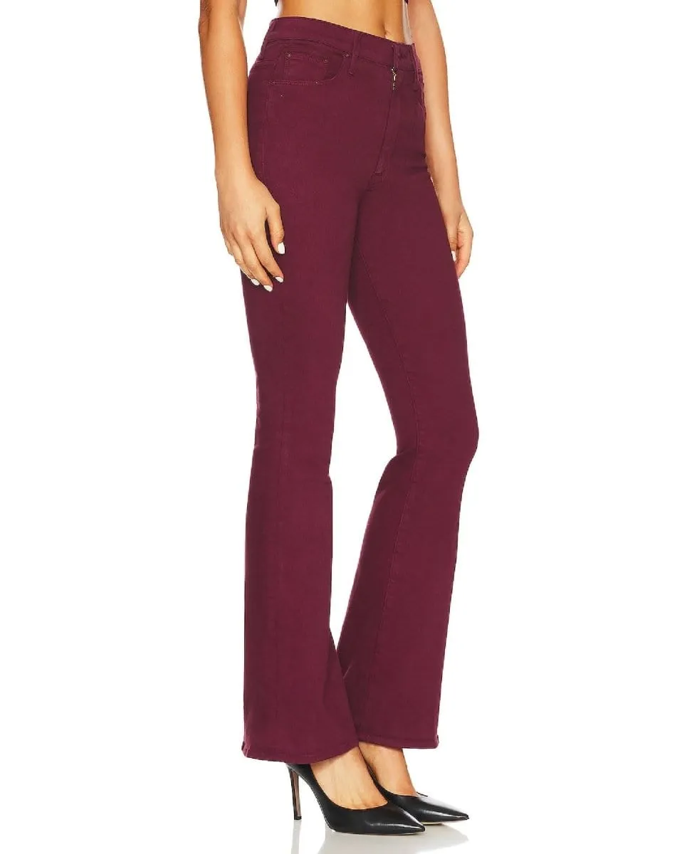Mother Jeans Rider Skimp Flare in Burgundy