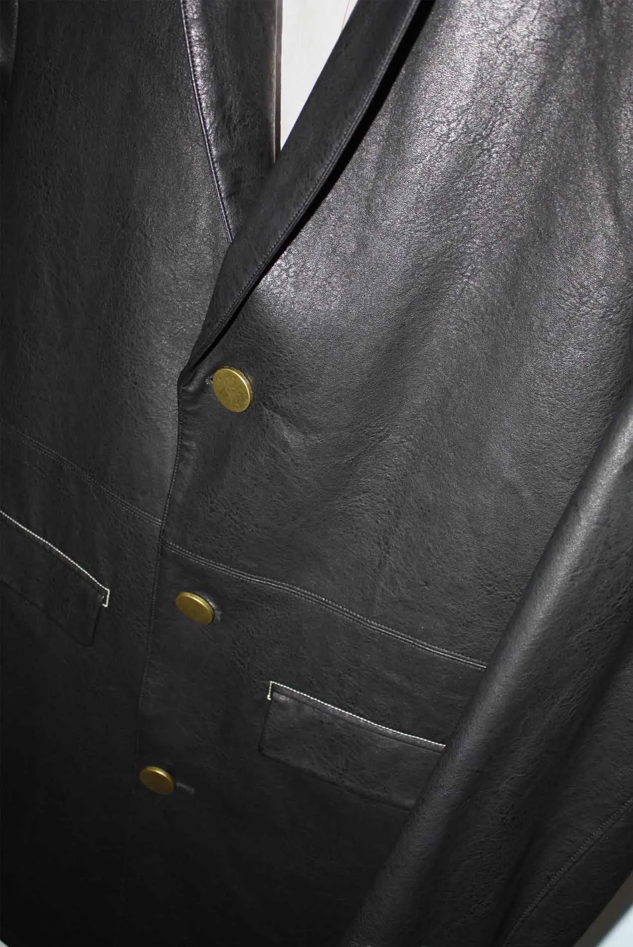 Mule Leather Coat Vintage Black