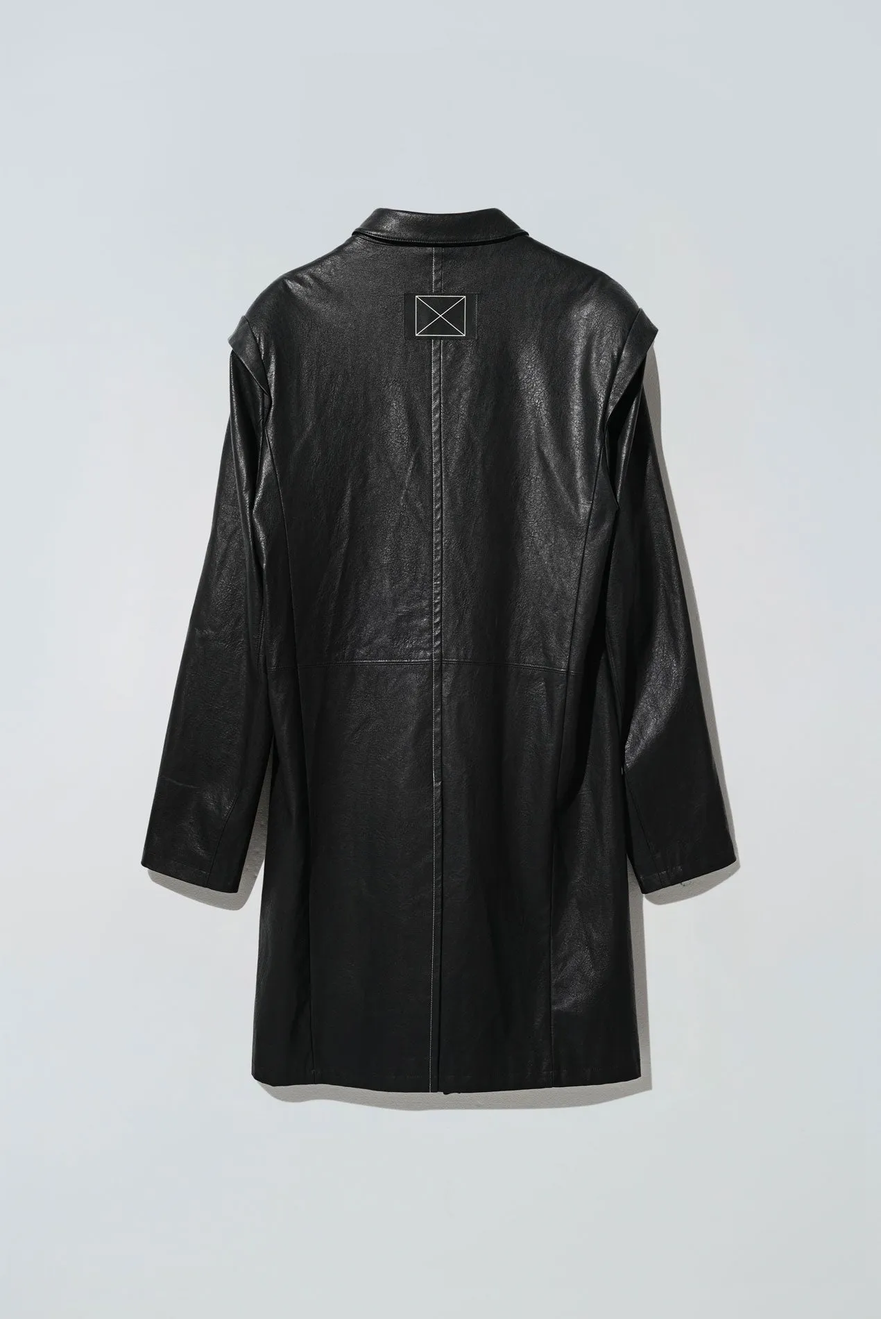 Mule Leather Coat Vintage Black