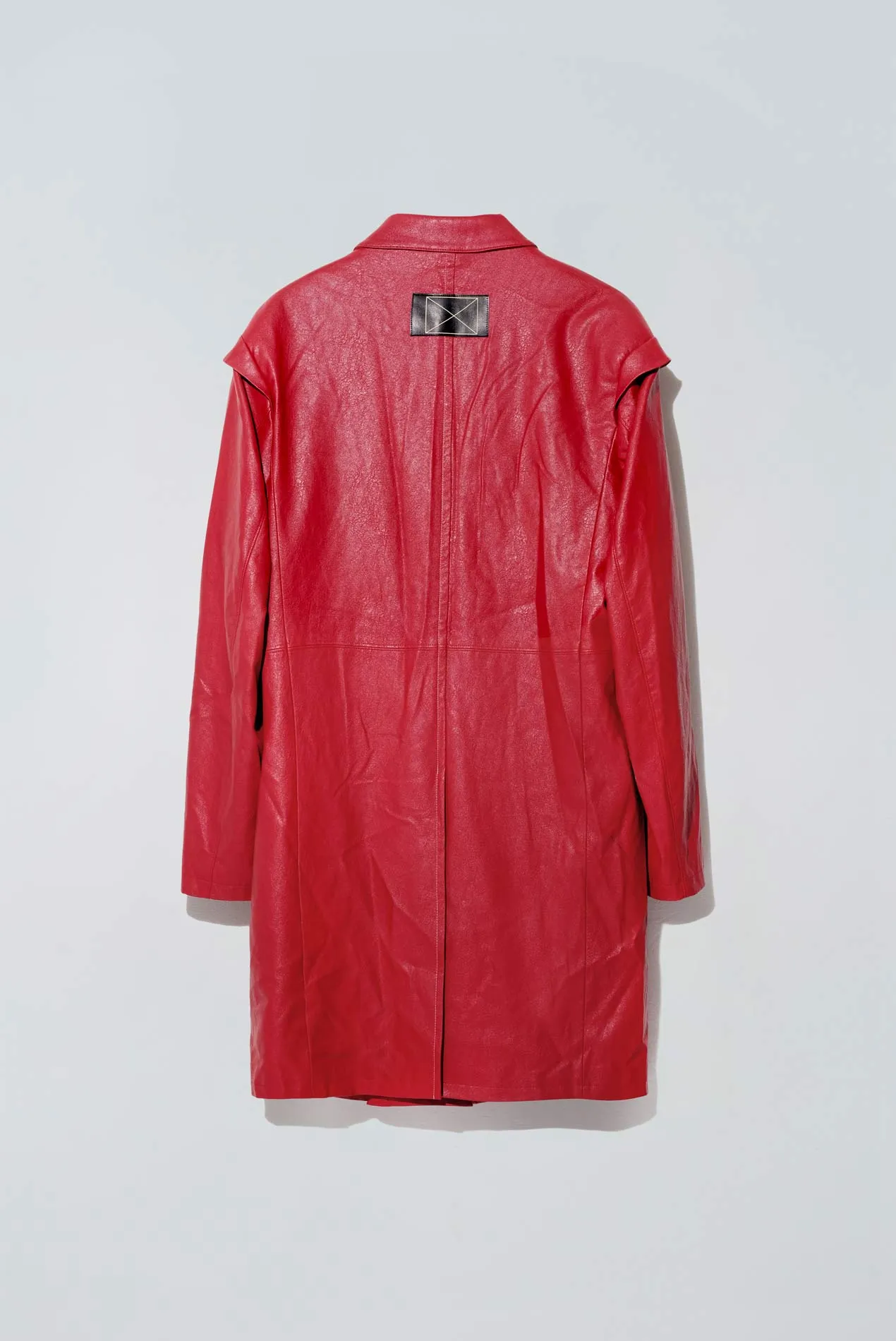 Mule Leather Coat Vintage Red