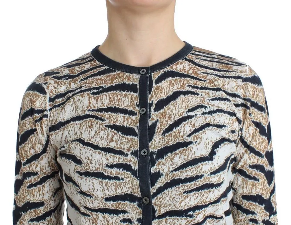 Multicolor tiger printed cardigan
