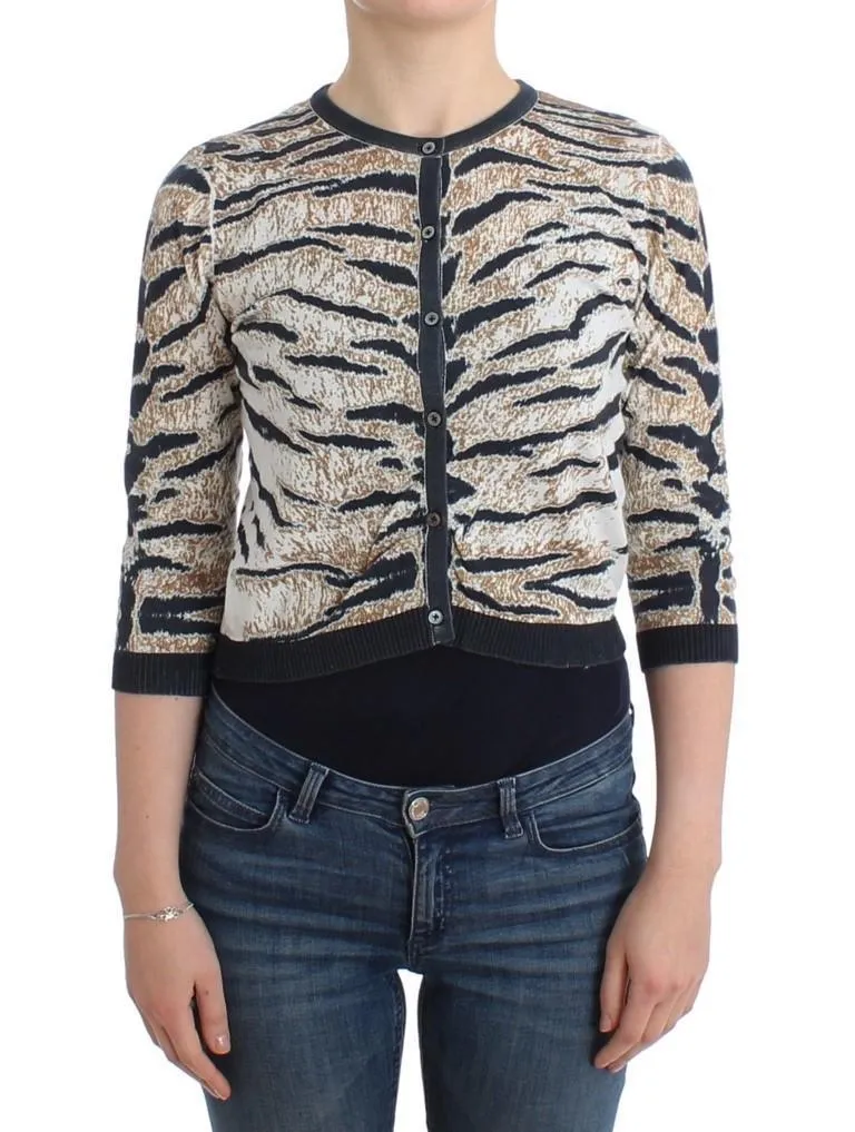 Multicolor tiger printed cardigan