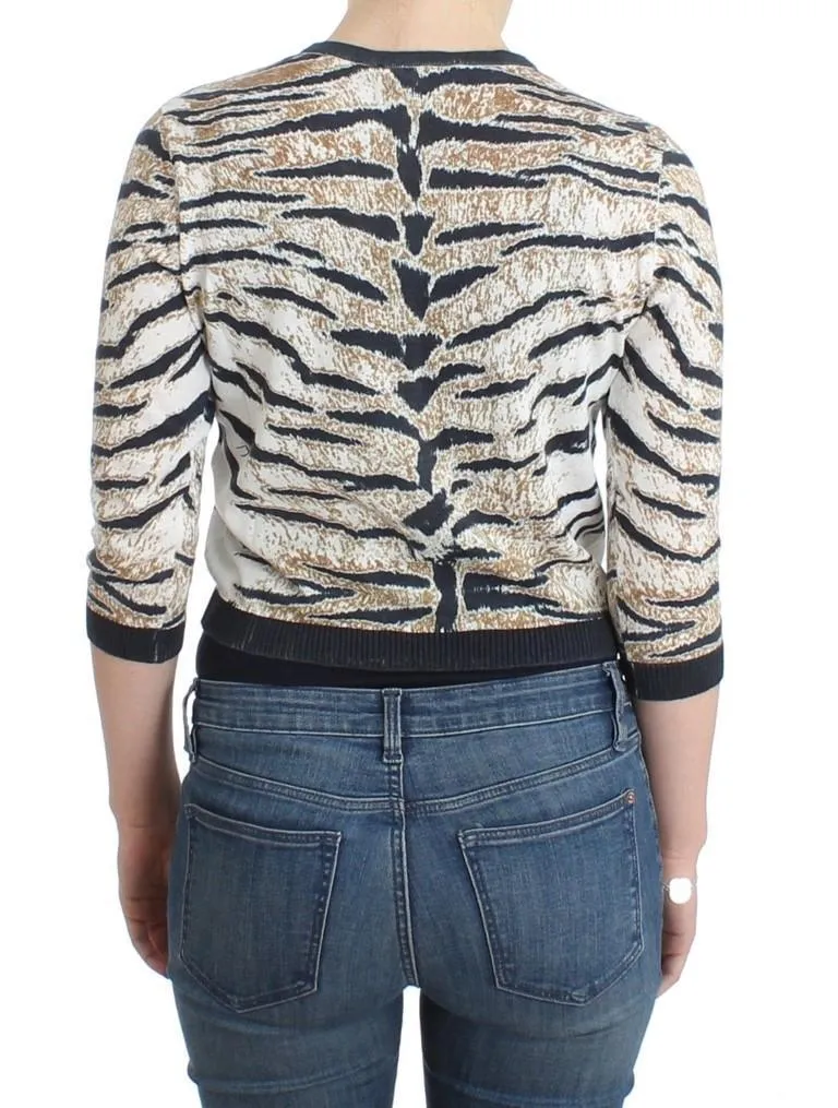 Multicolor tiger printed cardigan