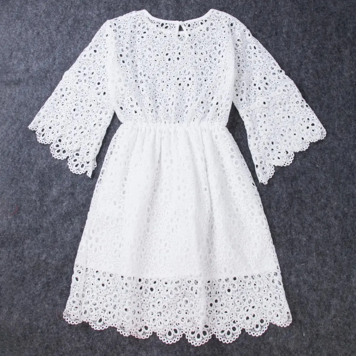 Mummy & Me White Floral Lace Dress