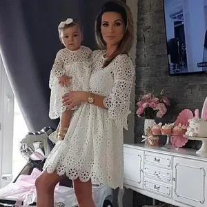 Mummy & Me White Floral Lace Dress