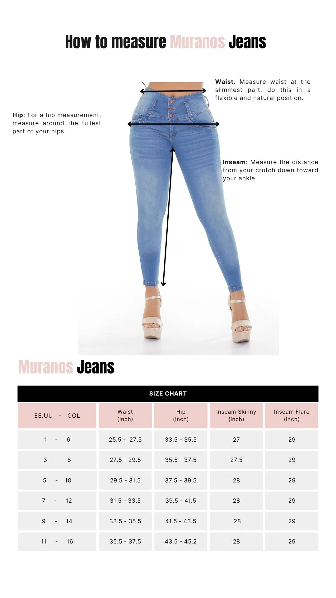 Muranos 2432 100% Authentic Colombian Push Up Jeans