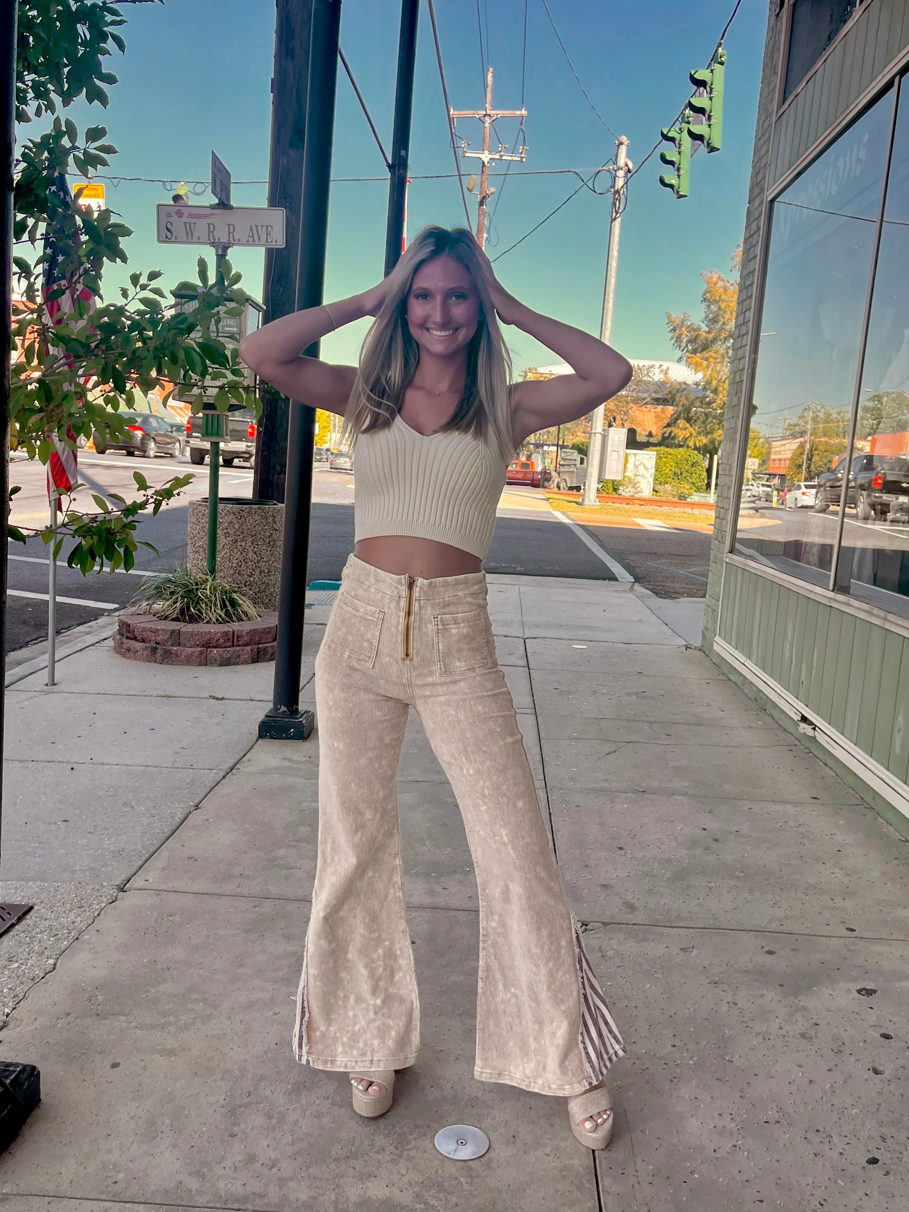 Mustard Corduroy Wide Leg Pant
