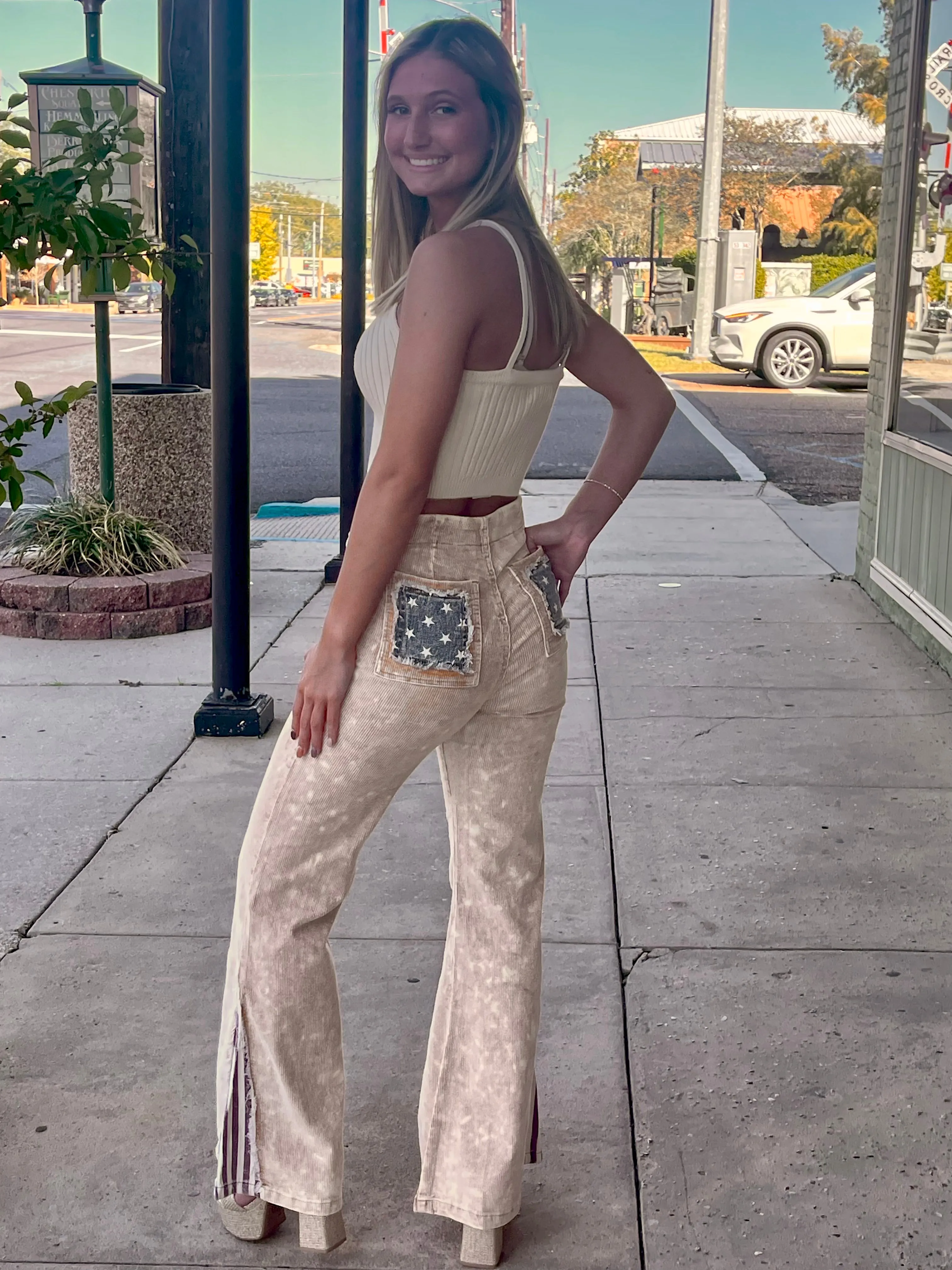 Mustard Corduroy Wide Leg Pant
