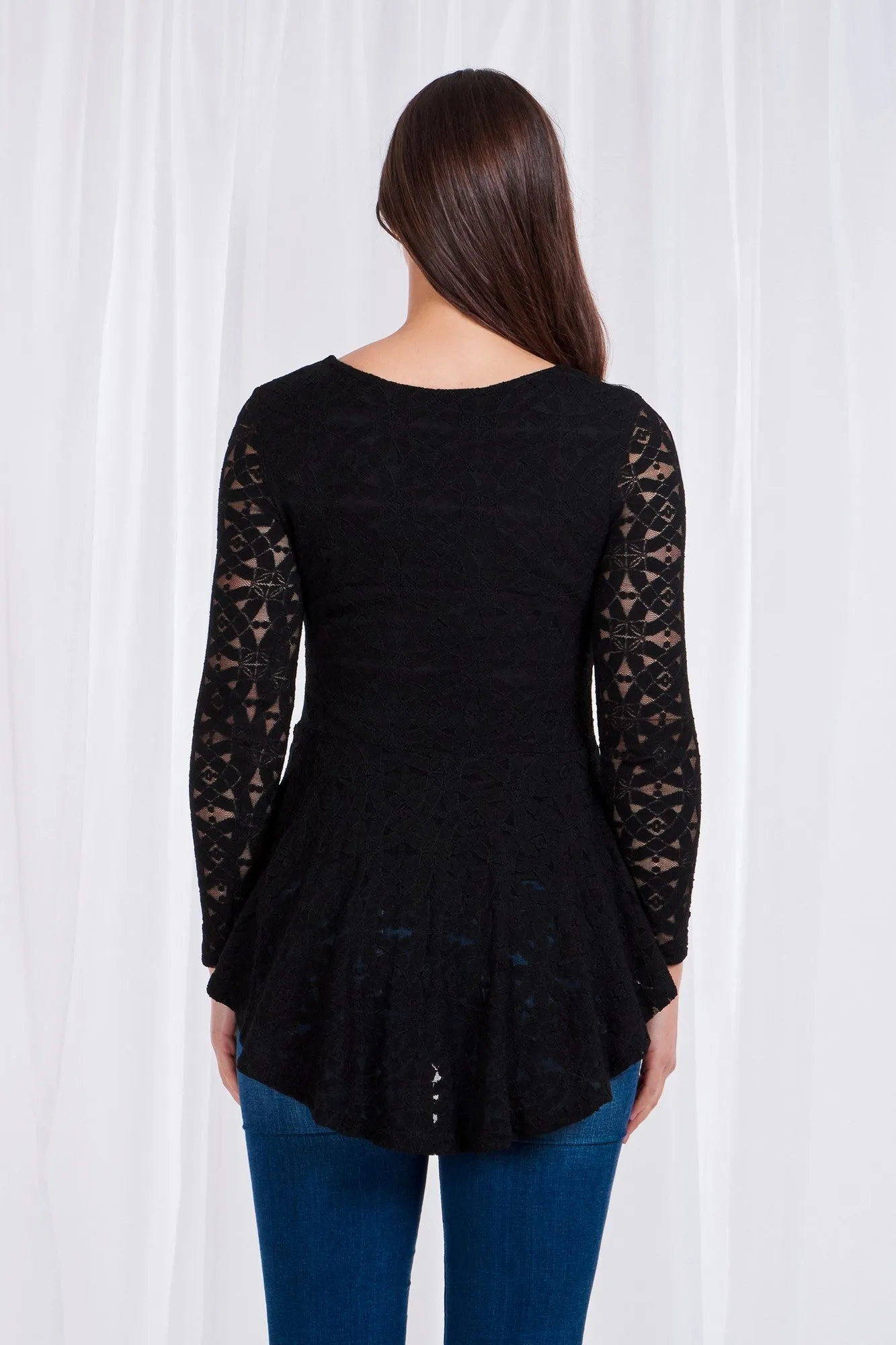 MYRON PEPLUM LACE TOP