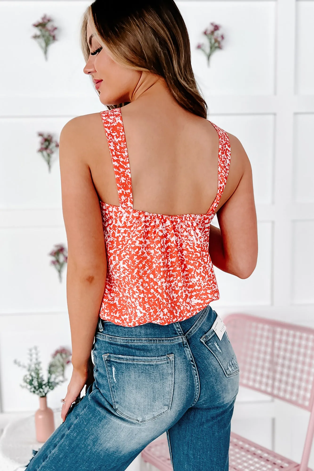 Naturally Gifted Printed Halter Tank (Coral)