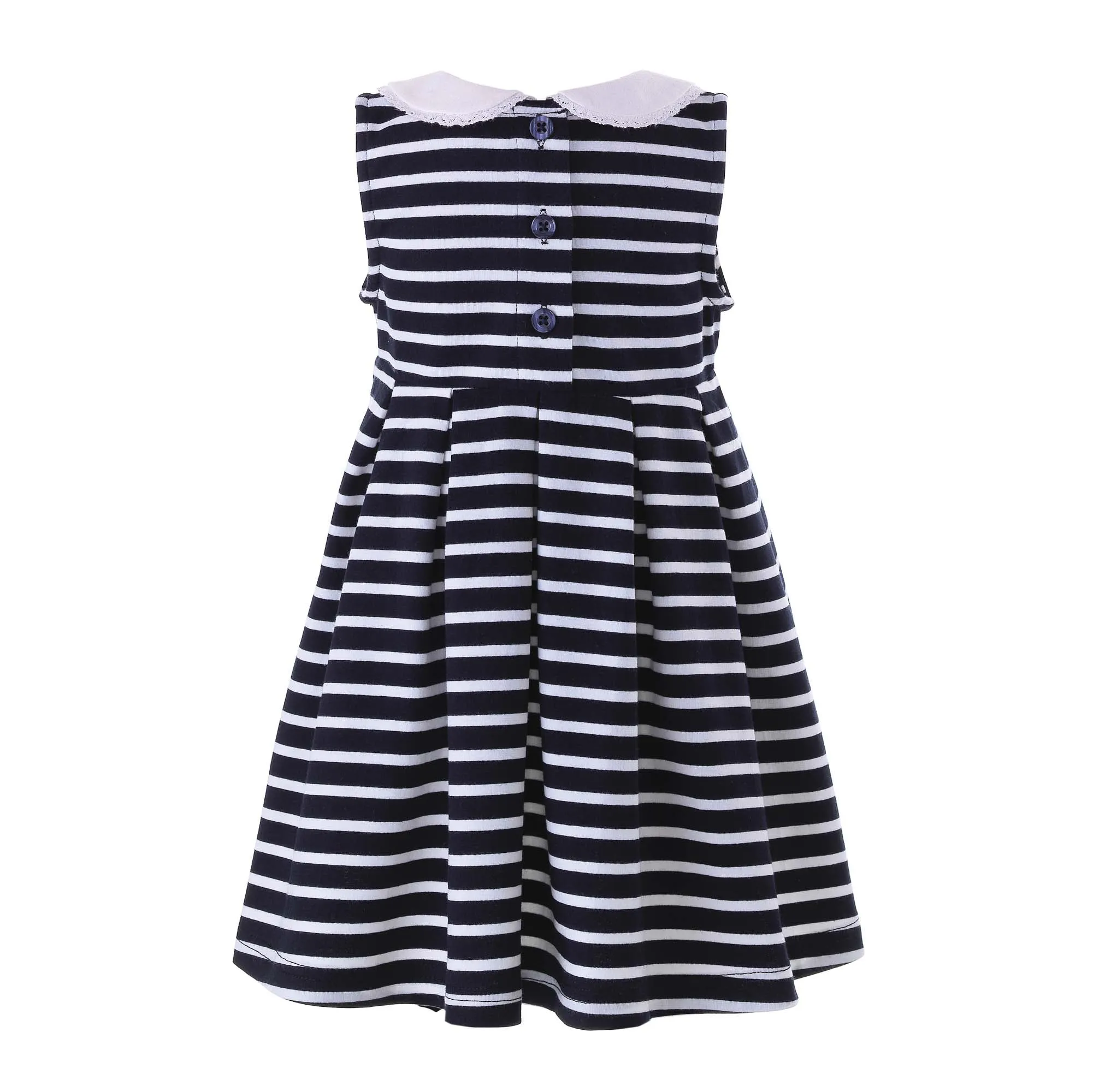 Navy Breton Striped Jersey Dress