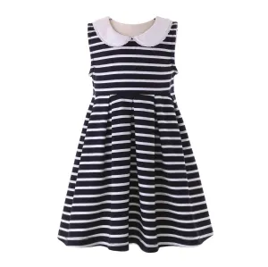 Navy Breton Striped Jersey Dress