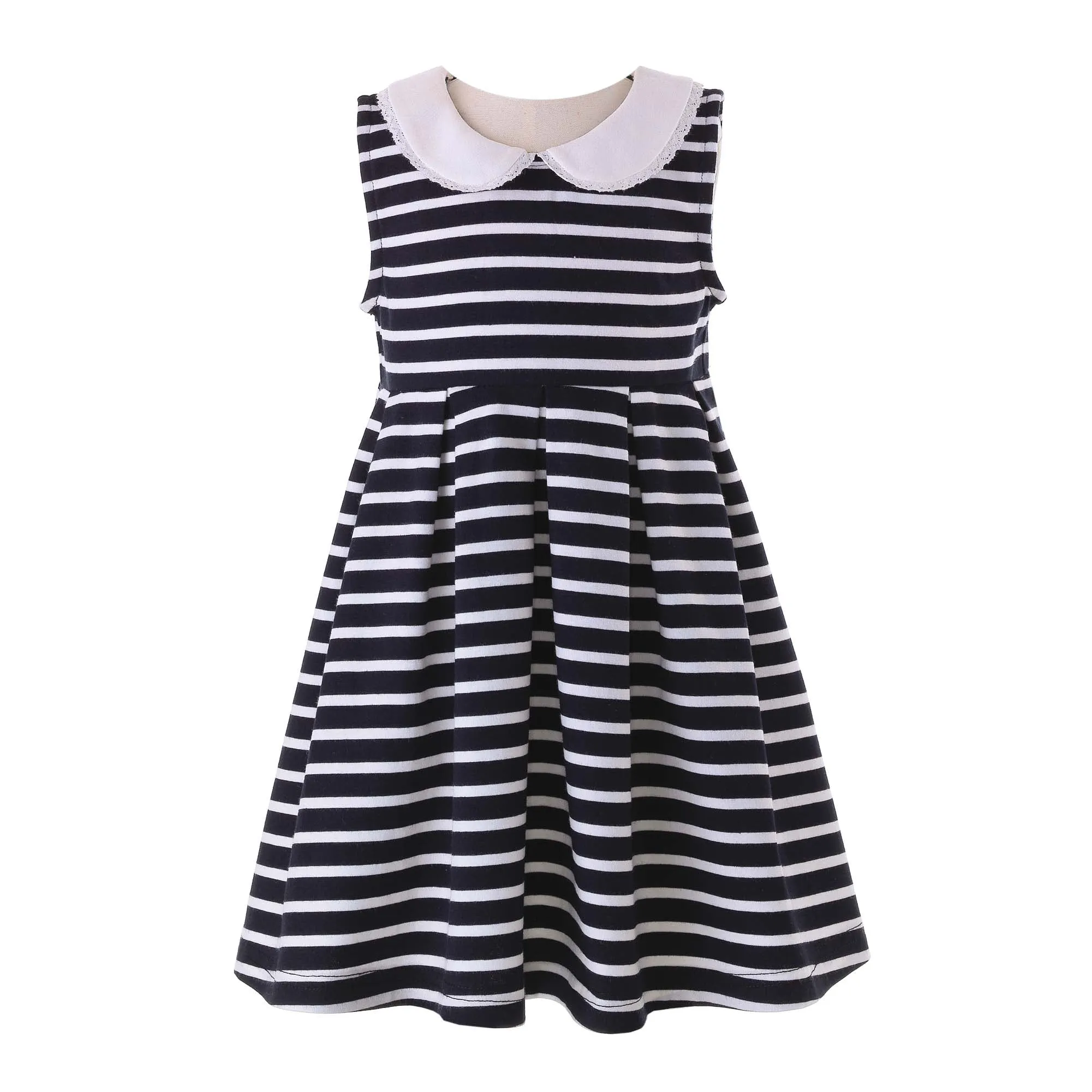 Navy Breton Striped Jersey Dress