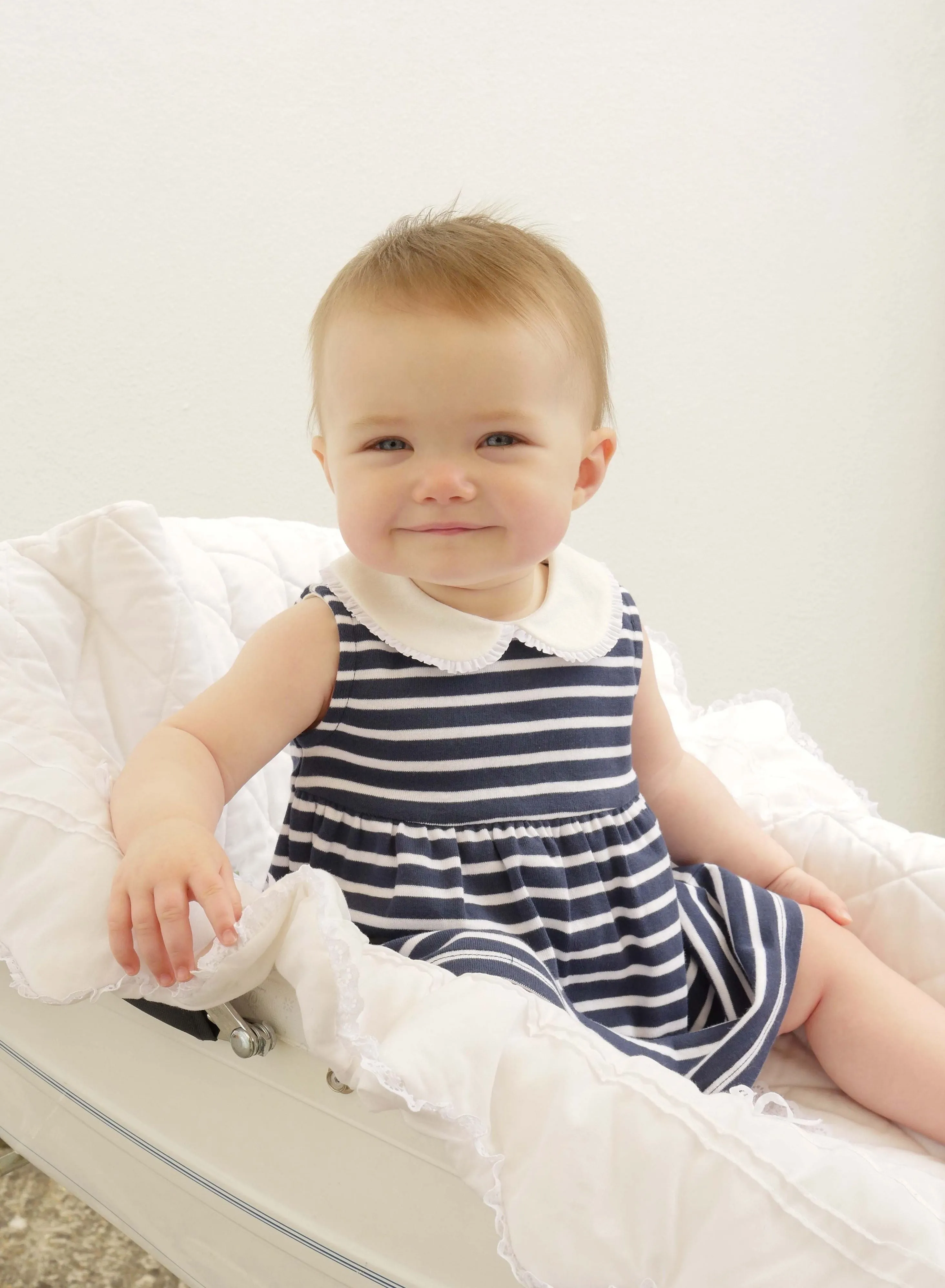 Navy Breton Striped Jersey Dress