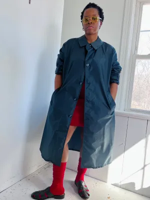 Navy Nylon Trench
