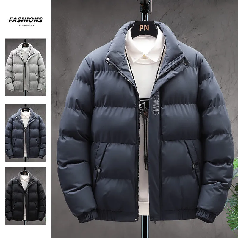 New Arrival Winter Custom men's black polyester outdoor running puffer bubble jacket for winter for Mens