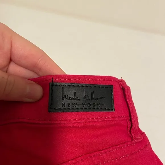 NEW Nicole Miller soho high rise ankle skinny raspberry stretch jeans size 12