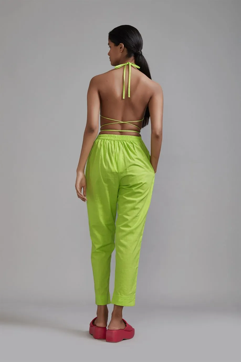 New Season Summer/Fall 24-Pants Green SE Cotton Neon-MT SE Pant-Neon Green-Fashion Edit Mati