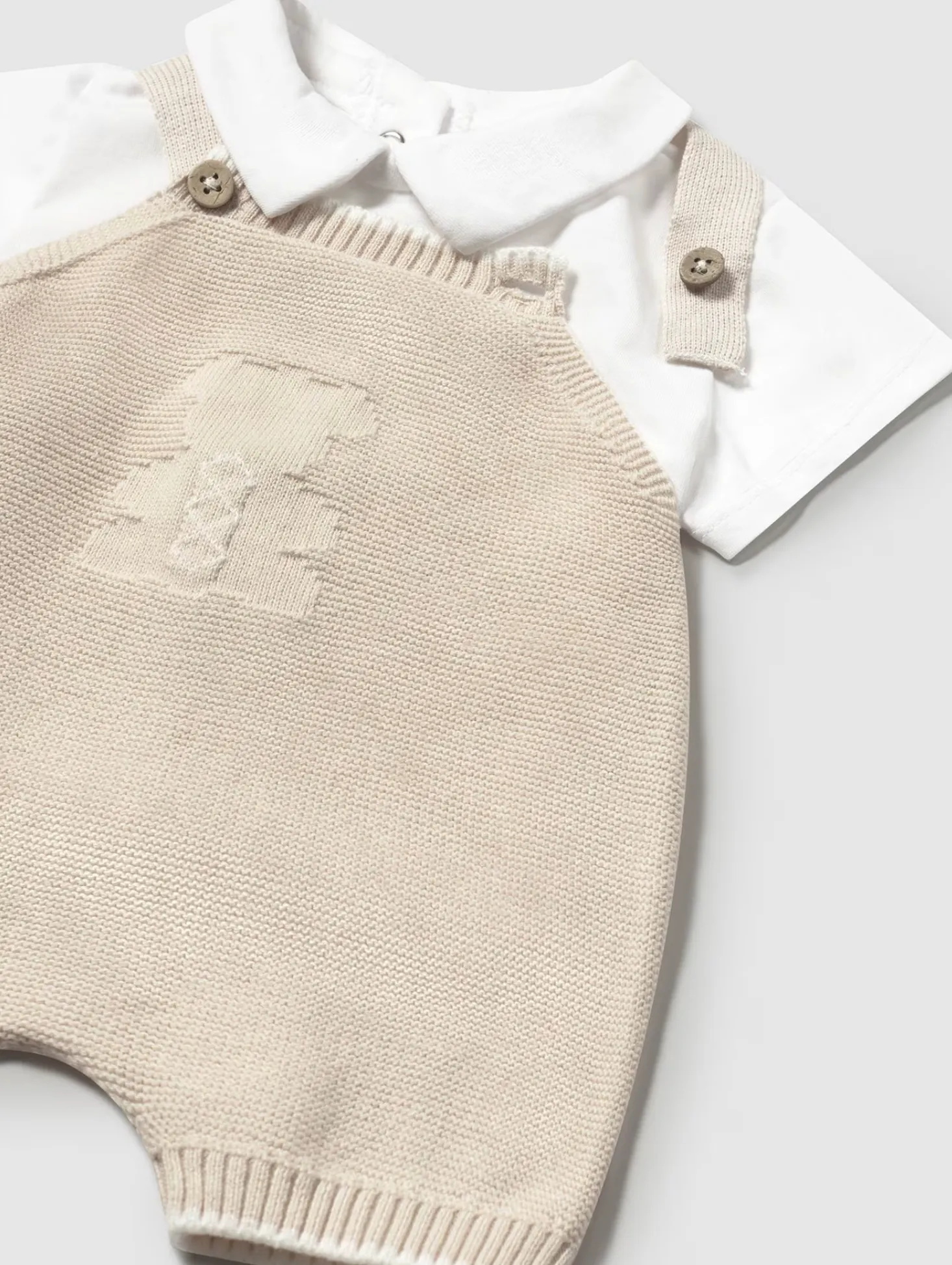 Newborn Knit Dungaree Set with T-Shirt