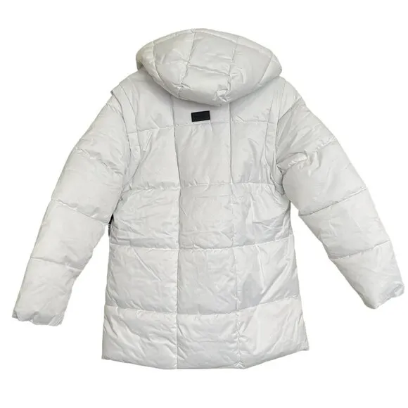 Nicole Miller Removable Sleeves Puffer Winter Coat Hooded Vest Medium NWT