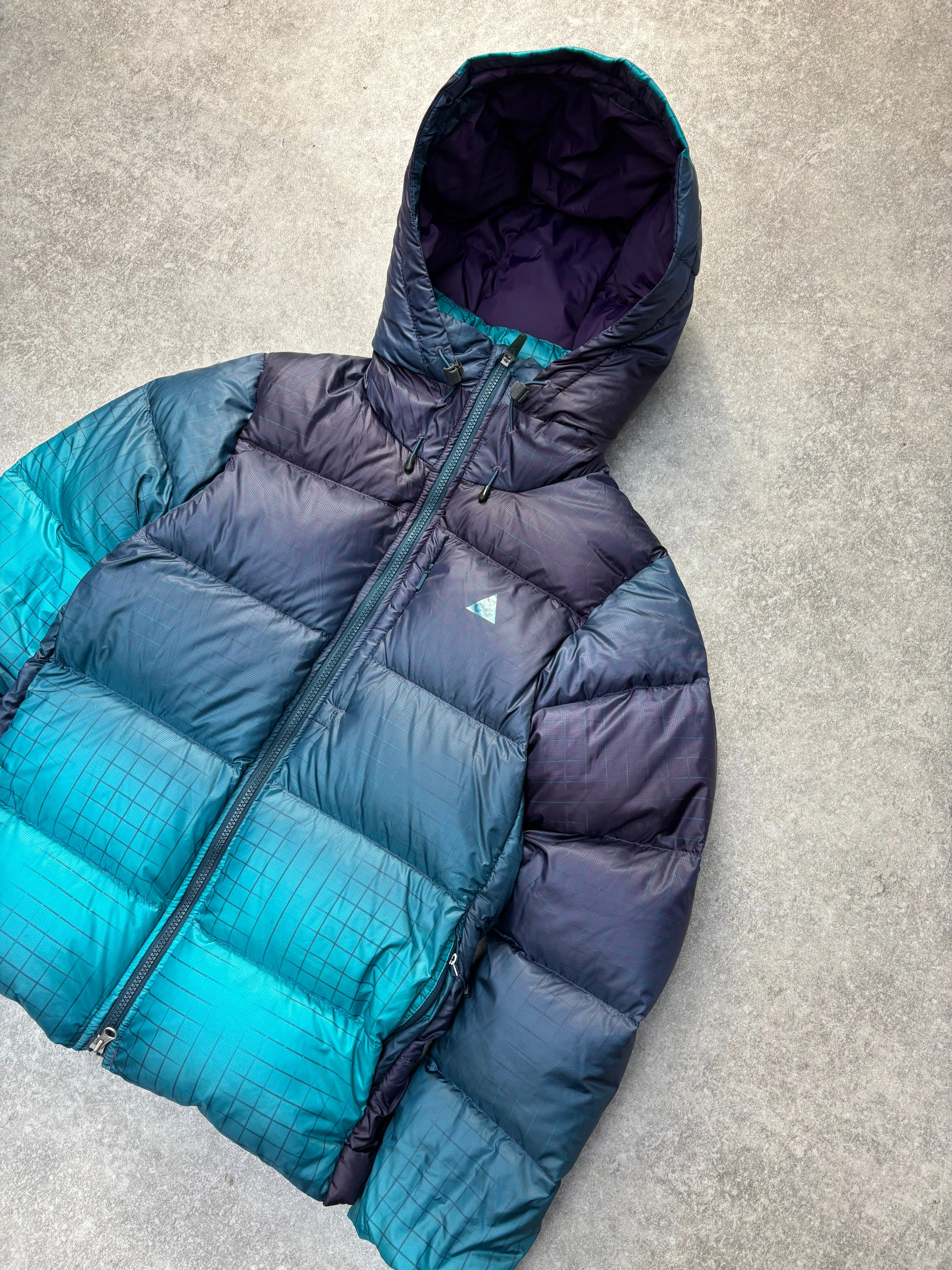 Nike ACG Multicolour Check Pattern Hooded Feather Down Jacket