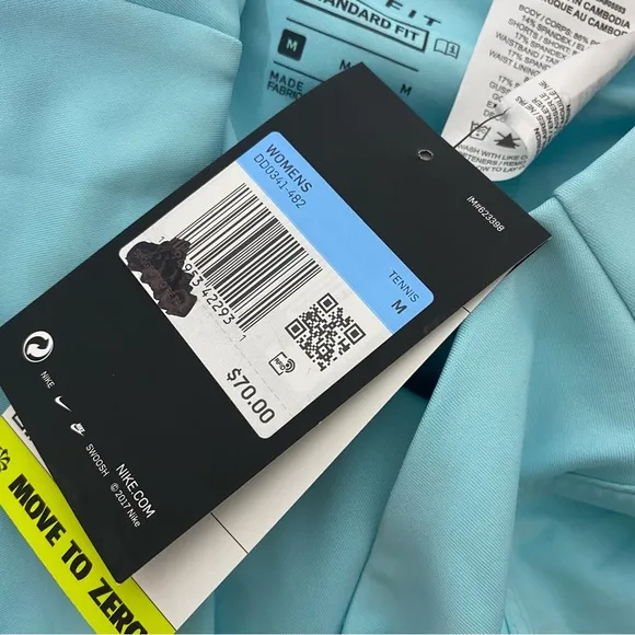 Nike Club Mini Skirt Pastel Bright Turquoise Teal Blue Skort Inner Short Medium