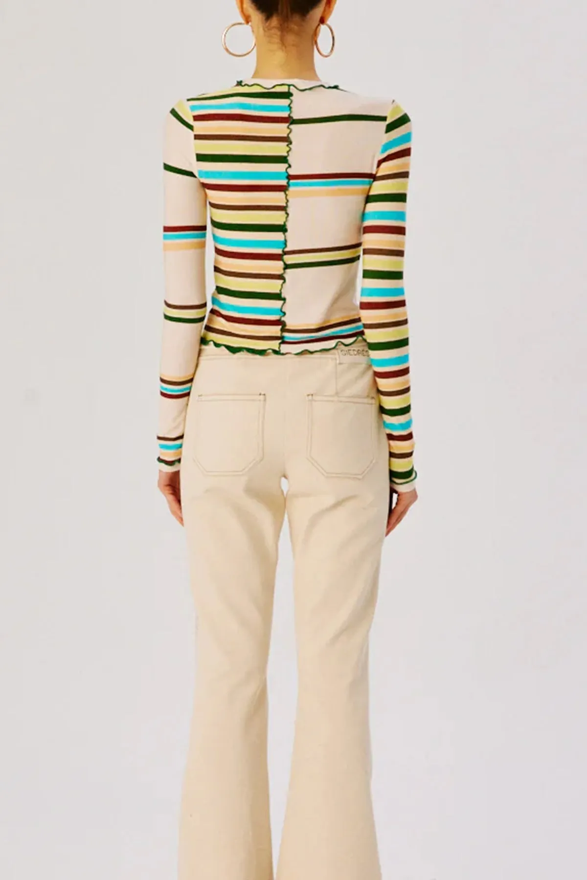 Nita Multi Printed Patchwork Knit Top in Multi