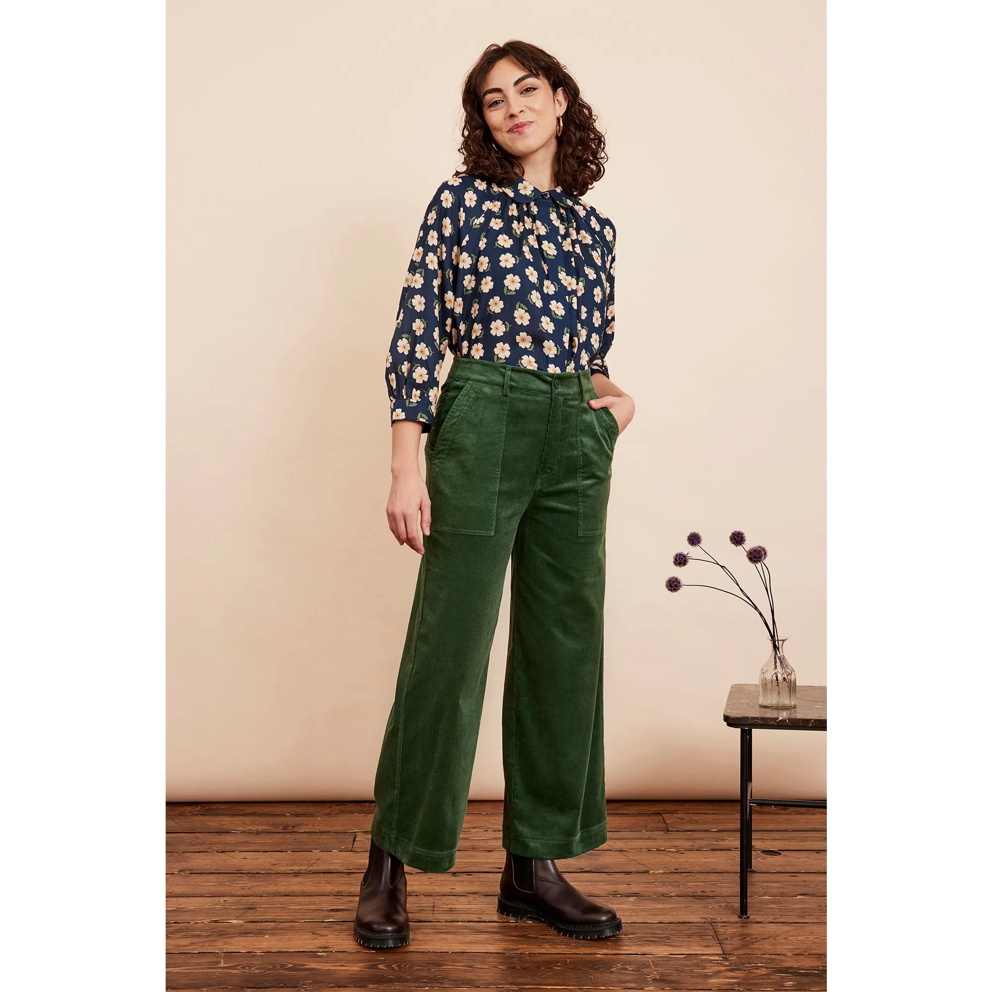 Nora Cropped Trouser - Green